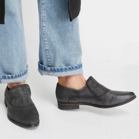 Free People Shoes - Free People Brady Pointed Toe Loafers Black